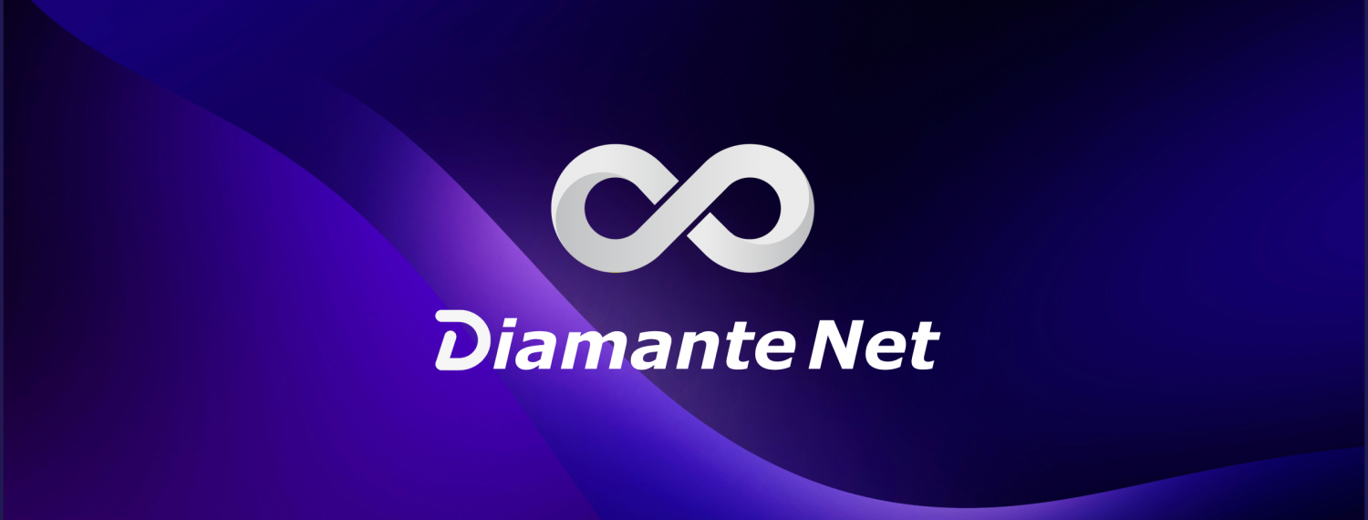 Company logo of Diamante Net with an infinity symbol on a blue and purple gradient background