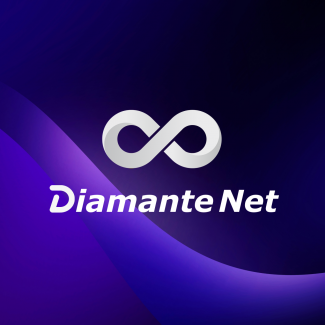 Company logo of Diamante Net with an infinity symbol on a blue and purple gradient background