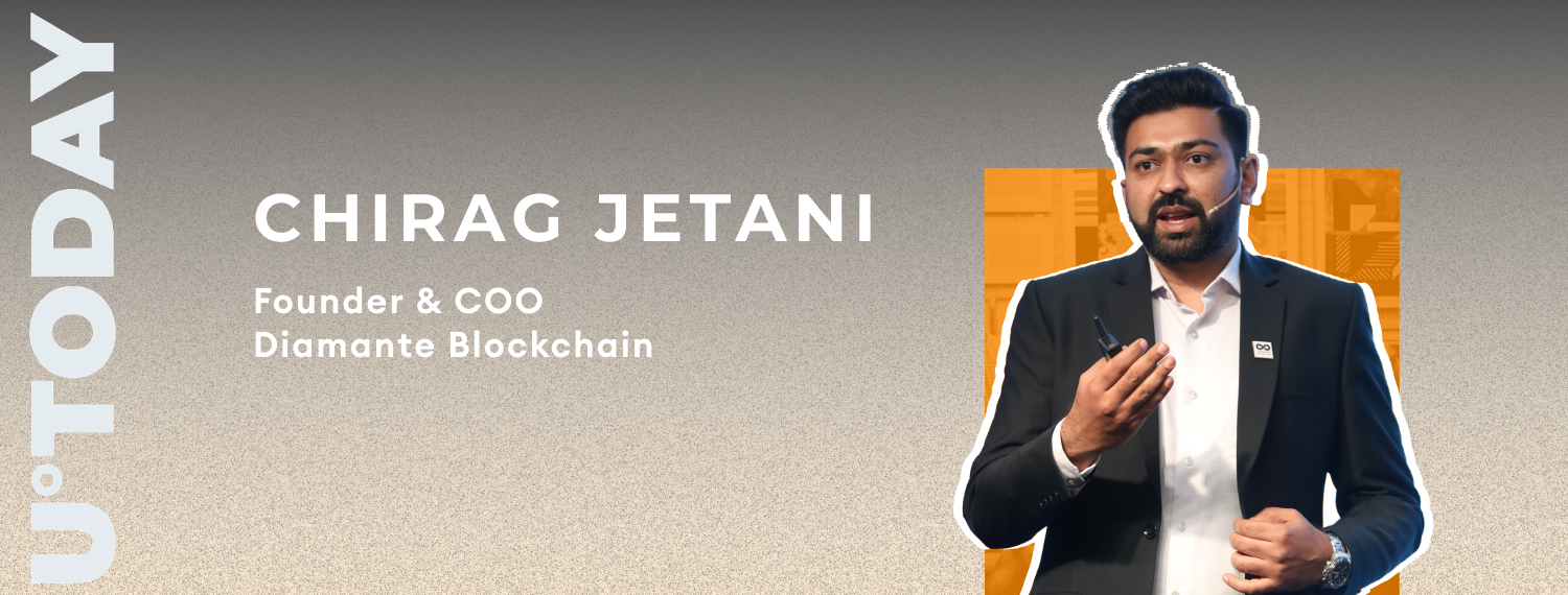 Chirag Jetani, Founder & COO of Diamante Blockchain, speaking at a U.Today event about Diamante Net, an innovative L1 blockchain for real-world applications.